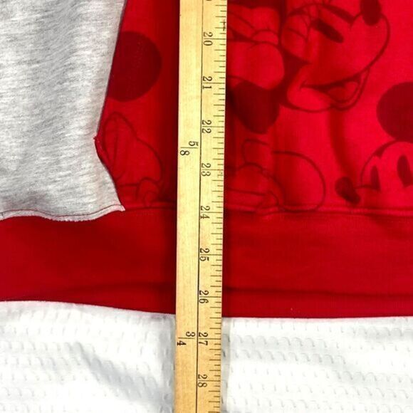 Disney Mickey and Friends Hoodie Womens Size XXL Red Grey Pouch Pocket Pullover - Picture 13 of 13